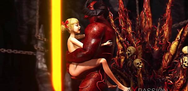  Inferno. Hot sex in hell. Devil fucks hard a young sexy slave